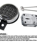 Heavy Duty Digital Electronic Keypad Lock For Right Swing Bolt Safe with keypad, chrome zinc alloy lock body and installation keys.
