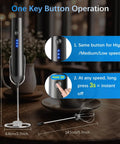 Rechargeable Milk Frother With Stand Quiet Electric Wand Foam Maker Detachable Stainless Steel Whisk Handheld Drink Mixer