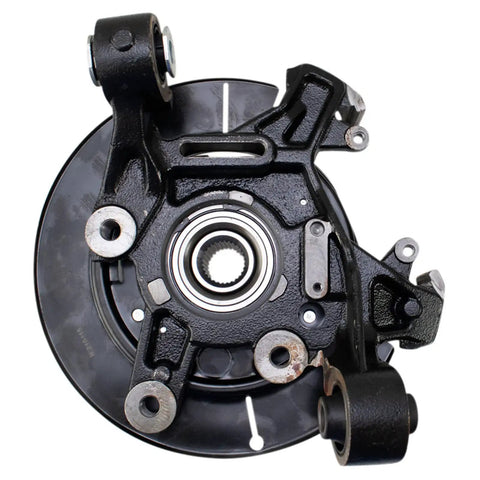 Professional Grade Complete Rear Wheel Bearing And Hub Assembly With Suspension Knuckle Pair top view showing knuckle details.