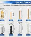 Do It All 170Pcs Drywall Anchors And Screws Kit sizes and quantities display with metal and plastic anchors.