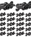 Rock Solid Black Double Wing Flush Mounting Clips With Phillips Screws 24 Piece Kit Made From Hardened Alloy Steel, 24 durable clips and screws.