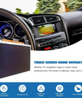 8.4 Inch Uconnect Touch Screen Lcd Display Replacement Head Unit Fresh Look Slick Upgrade shown in car dashboard for Jeep Grand Cherokee.
