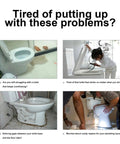 Collage of toilet issues showing overflow, gaps, and odors related to plumbing, highlighting Heavy Duty Butter Wax Ring Kit With Reinforced Bolts Fits 3 Or 4 Inch Pipes Super Tough To Banish Drips Kicks Out Sewer Stank Builds Bulletproof Seal Makes Plumbing Fixes Totally Painless.
