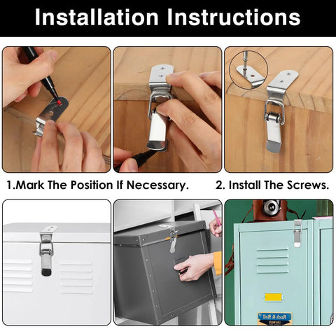 Installation steps for 4 Pack 90 Degree Tool Box Hood Locks Latches With Stainless Steel Spring Loaded Toggle Latch For Tool Boxes