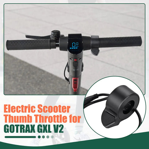 Thumb Throttle Replacement Part Compatible With Super73 S2 ZX RX Ebike Electric Scooters, shown on handlebar with grip
