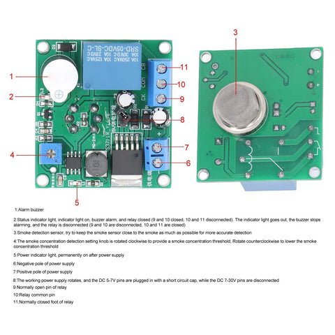 Dead On Accurate MQ2 Smoke Detector Module Featuring Sharp Alarm Buzzer And Relay Switch For Kitchen Warehouse Vehicle Zone Zero Drama Wiring Runs Smooth As Silk Day To Day with labeled components.