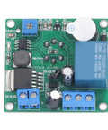MQ 2 Smoke Sensor Module With Buzzer Alert And Relay Switch, green circuit board with components for smoke detection.