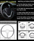 Installation of Microfiber Leather Steering Wheel Cover Universal 15 Inch Black For Any Car Soft Touch Feel Anti Slip Rubber Inner