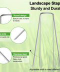 Diagram of heavy duty tough as nails 5 inch 11 gauge galvanized garden stakes showing round design and sharp ends.