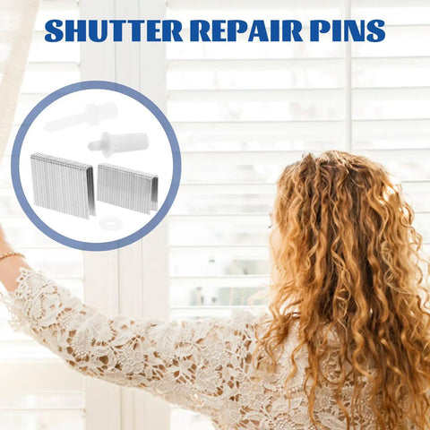 Durable As Heck Universal Shutter Pin Repair Kit For Fast Swap Window Louver Hardware showing white pins and clips.