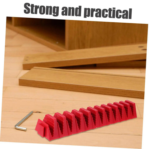 Space Saving Wrench Rack Organizer For Garage And Workshop 12 Piece Tool Organizer Tray Labeling Wrench Storage Holder To Speed Up Finding The Right Tool Heavy Duty Wrench Sorter And Wall Mount in red with hex key on wooden surface