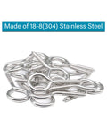 Hardcore M3 X 1-1/2 Inch Screw Eyes Pack Of Twenty Rock Solid Heavy Duty Lag Eye Bolts Crafted From Drip Proof 304 Stainless Steel, grouped eye hooks.