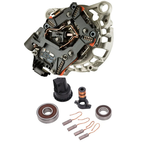 Tough As Nails Alternator Rebuild Kit Featuring Premium Slip Ring Brushes And Robust Bearing Set with alternator parts and components.