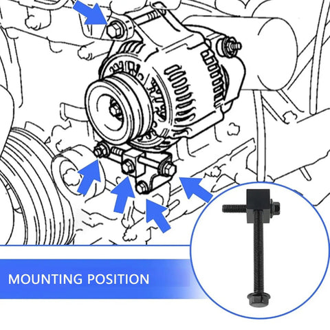 Heavy Duty Alternator Pump Pulley Adjuster Kit Durable Alloy For Hyundai Accent Rio 2001 2006 OE 37463-33000 37462-22000 37471-24000 mounting position illustration