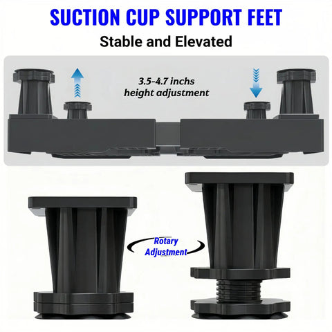 Suction Cup Support Feet for Heavy Duty Tire Dolly With 500 Lb Load Capacity And Smooth Rolling Garage Storage Rack, adjustable height.