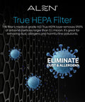 Replacement True HEPA Air Filter For BreatheSmart Classic removing dust and allergens with H13 layer illustration.