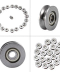 20 Pack V623ZZ V Groove Bearings For Seamless Linear Motion Builds, High Grade Carbon Steel, 3x12x4mm, set of mini pulleys.