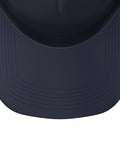 Top view of Evolution Plumbers Pipe Repair Trade Job Graphic Trucker Hat with adjustable mesh back in navy blue.