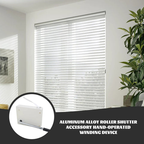 Heavy Duty Roller Blinds Cord Winder With Crank Handle High Grade Abs Plastic Window Shutter Strap Repair Kit For No Sweat Operation And Quiet Home Repairs in white finish.