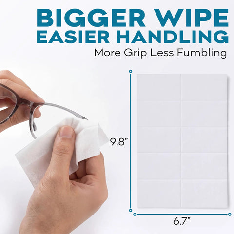 Using Big Lens Wipes 50 Count For Glasses, Watches, Screens And More Clean Smudge Free With Quick Dry Isopropyl Alcohol Streak Free Shine Wipes 9.8 By 6.7 Inch For Lenses And Displays for glasses cleaning