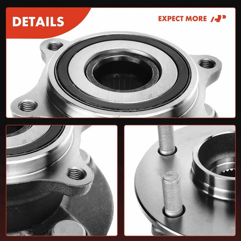 Pair Of Street Ready Wheel Bearing And Hub Assemblies With 5 Lug Bolts For Suzuki Kizashi Grand Vitara close-up of bearing detail