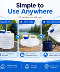 Grab-and-Go Foldable Water Container With Spigot For Camping And Travel, Portable Collapsible Water Jug With Dispenser Tap in use