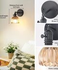 Vintage Battery Operated Wall Sconce With Amber Tulip Glass Lampshade showing mounting details and glass lamp features.