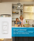 Smart Dimmer Switch With Wall Plate For Led Lights Up To 150 Watts Single Pole Or 3 Way No Neutral Required in kitchen