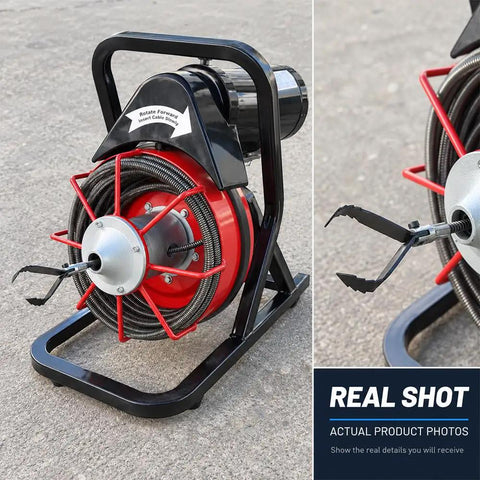 Eight Piece Drain Snake Auger Heads Built To Crush Hefty Pipe Clogs On Handylectric Drills with winding metal cable.