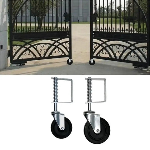 High Performance Spring Loaded Gate Casters Crafted With Weather Resistant Rubber Wheels and Smooth Action Suspension for Reliable Heavy Gate Movement