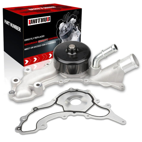 Heavy Duty Engine Water Pump With Gasket Kit Straight Swap For Dodge Challenger Charger Durango 3.6 Liter V6 Pentastar Engines 2011 To 2024 Real Deal Replacement 1204450 with gasket set and packaging