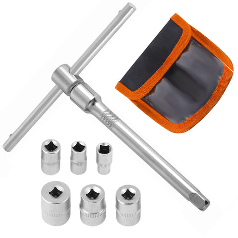 Portable Folding Mini T-Handle Socket Set One Quarter Inch Drive Tool Kit For Motorcycle ATV UTV Maintenance And Repairs, shown.