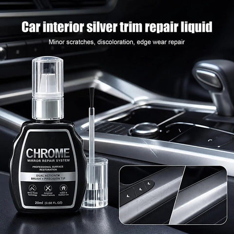 Top Tier Silver Wheel Repair Paint Delivers Dope Chrome Restoration Coverage To Knock Out Curb Rash And Shield Alloy Wheels From Daily Road Wear, 20ml repair liquid with precision brush for minor scratches.