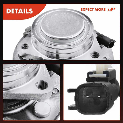 Slick Heavy Duty Front Wheel Bearing Hub Assembly Pair With Integrated Abs Six Lug Straight Bolt Up For Chevy Silverado Tahoe Suburban Cadillac Escalade Gmc Sierra 2014 To 2020 Road Ready close-up of assembly detail and connector.