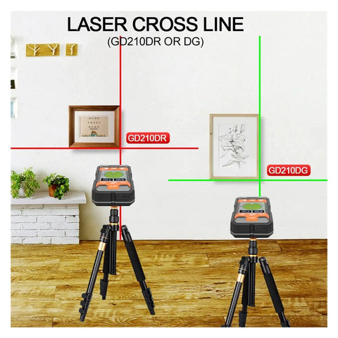 Pro Grade Wall Scanner And Stud Finder Packing Metal Detector Wire Voltage Meter And Laser Range Finder With Bright LCD Screen on tripod in room