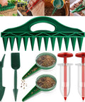 Ultra Handy 12 Hole Digger Seed Spreader Kit With 7 Piece Seed Dispenser Set For Small Seeds Easy Grip Handheld Seed Planter Tool