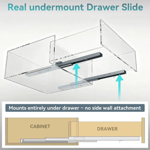 Heavy Duty 10 Inch Bottom Mount Soft Close Drawer Slides Kick Up Your Cabinets With Rock Solid Support And An Effortless 88 Pound Load Rating For Quick Home Refreshes And Zero Drama Diy Projects showing clear under-mount installation.