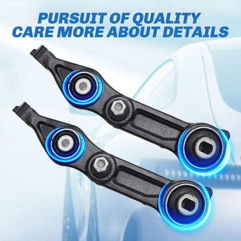 Heavy Duty Mercedes Benz Cls E Class Front Control Arm Kit Featuring Sway Bar Links And Tie Rod Ends, close-up of control arms with blue accents.