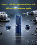 Premium Heavy Duty 10mm Thread Structure Locking Adapter For Power Drills Zero Hassle Chuck Converter shown with M10 hexagonal handle.