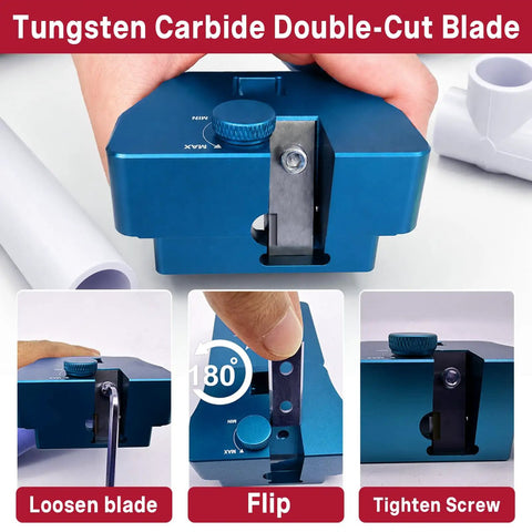 9 In 1 Pvc Pipe Deburring And Chamfering Tool Kit Handles Inner Outer Sizes With Adjustable Depth Guard For No Sweat Slick Bevels And Rock Solid Plumbing Fittings You Trust, showcasing tungsten carbide double-cut blade mechanism.