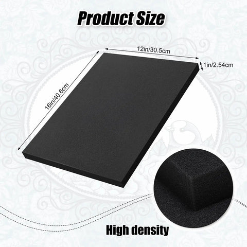 12 Pc Hella Secure Polyurethane Foam Tool Box Inserts Cut To Size, 16x12x1 inch, dense black foam for gear protection.