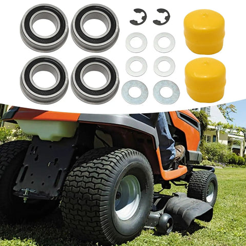 Heavy Duty Front Wheel Bearing Bushing Kit For John Deere LA Series Tractors includes bearings, washers, and hardware for LA100 to LA175.
