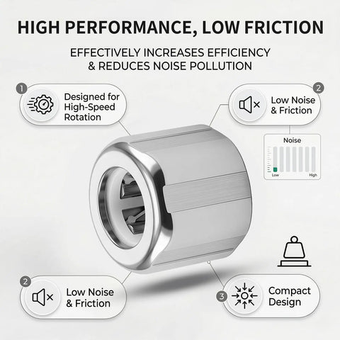 Pair Of HF081412 One Way Needle Roller Bearings 8X14X12 MM Hexagonal Pattern Crafted From Hardened Machine Steel For High Rpm Applications Slick Rolling And Badass Strength with low noise design.