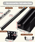 Slick Concealed Sliding Barn Door Hardware Kit Offering A Straight Up Invisible Ghost Track For Hidden Closet Doors components including rails and rollers.