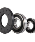 Heavy Duty Washer Tub Bearing Replacement Kit With Double Lip Shaft Seal For Top Load Dryers Replacing Wh45x10071 Includes Precision Abec5 Bearings close-up showing seals and bearings.
