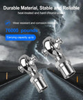 Heavy Duty 1.25 Inch Chromoly Heim Joint Rod End Kit With Right And Left Hand Threads Built Tough For Panhard Bars and Steering Linkage Upgrades shows chrome-plated parts on a winding road.
