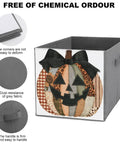 Kicker Quality Patchwork Fabric Storage Cube Built For Quick Room Upgrades With Heavy Duty Stitching And A Knockout Pumpkin Silhouette.