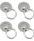 Vintage Floral Embossed Drop Ring Cabinet Pulls Slick Silver Zinc Alloy Drawer Handles For Home Refresh Kitchen Bedroom Vanity Upgrade Durable Hardware Set Of Four displayed in a close-up arrangement.