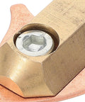 Close-up of copper and brass component from Two Piece Automotive Sheet Metal Forming Pliers And Dent Puller Kit with Pull Hammer Accessories.