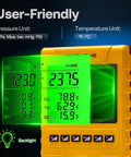 Digital HVAC Manifold Gauge Set showcasing temperature probes and digital readouts for precise HVAC system analysis and service.